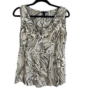 Neutral Babydoll Ruffle Top 12 Brown Festival Boho Indie Folk Preppy Resort 90s